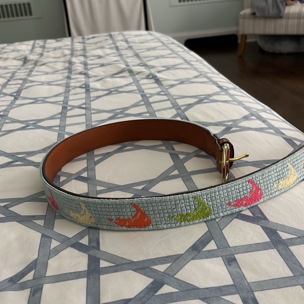 COPY - Never worn- Nantucket Island Needlepoint Belt